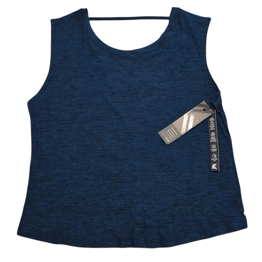 New Kyodan Sleeveless Athletic Shirt Navy Yoga Tank Top Workout Fitness Womens L
